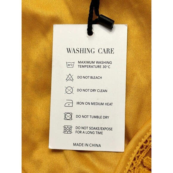 Womens Boho Maxi Floral Lace Boho Party Dress V Neck Flowy Long‎ Yellow Size 20 - Picture 14 of 16